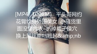 [MP4/ 1008M]   平头哥网约花臂纹身外围美女  小骚货里面没穿内衣  扒掉裙子摸穴  换上黑丝撕裆翘起&amp;nb